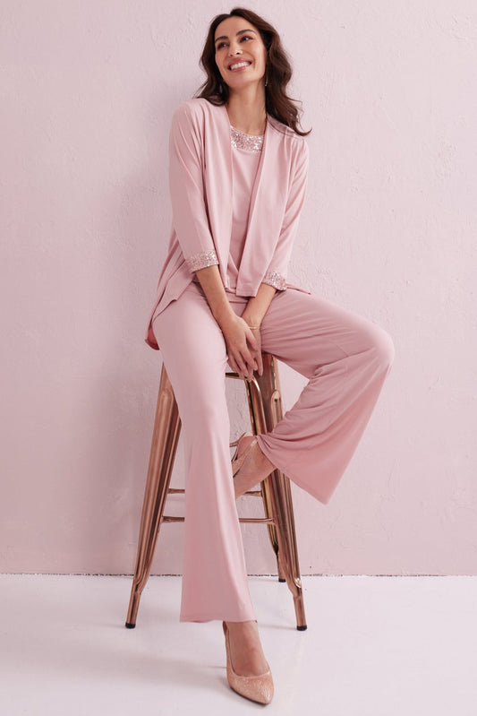 ALEXA Blush Pink 3 Piece Co-ord Trouser Set. Exclusive to Samantha Jane Boutique