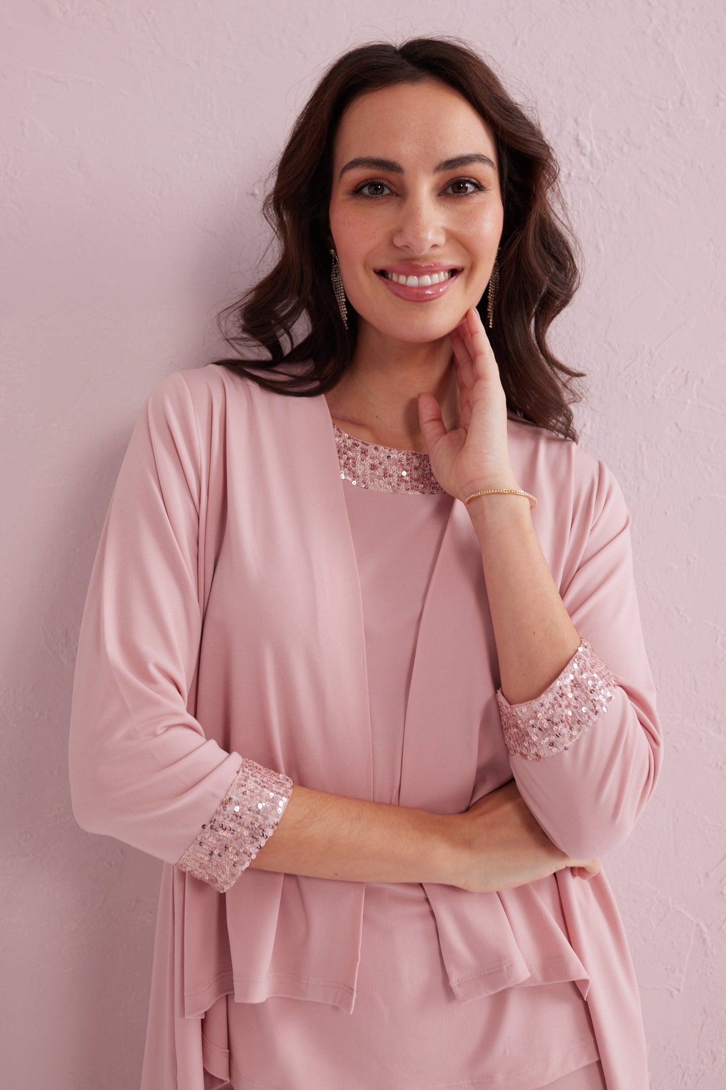 ALEXA Blush Pink 3 Piece Co-ord Trouser Set. Exclusive to Samantha Jane Boutique