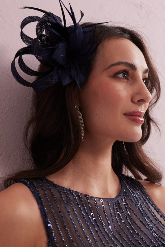 CORDELIA  Navy Fascinator from Samantha Jane Boutique