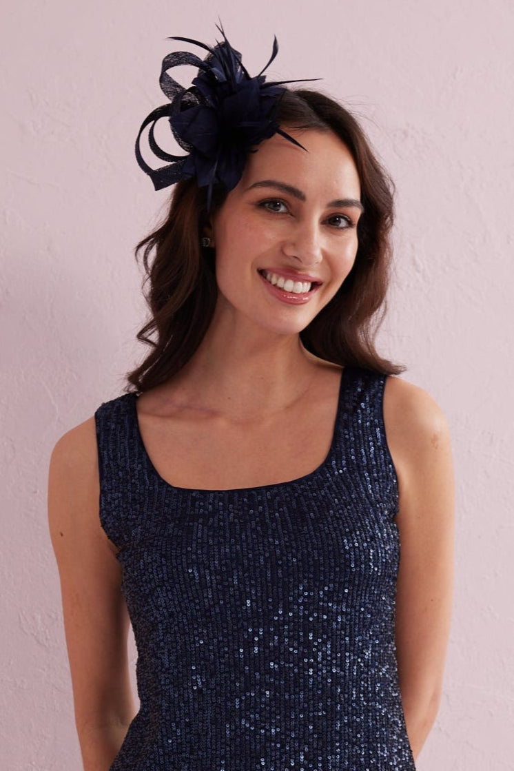 CORDELIA  Navy Fascinator from Samantha Jane Boutique