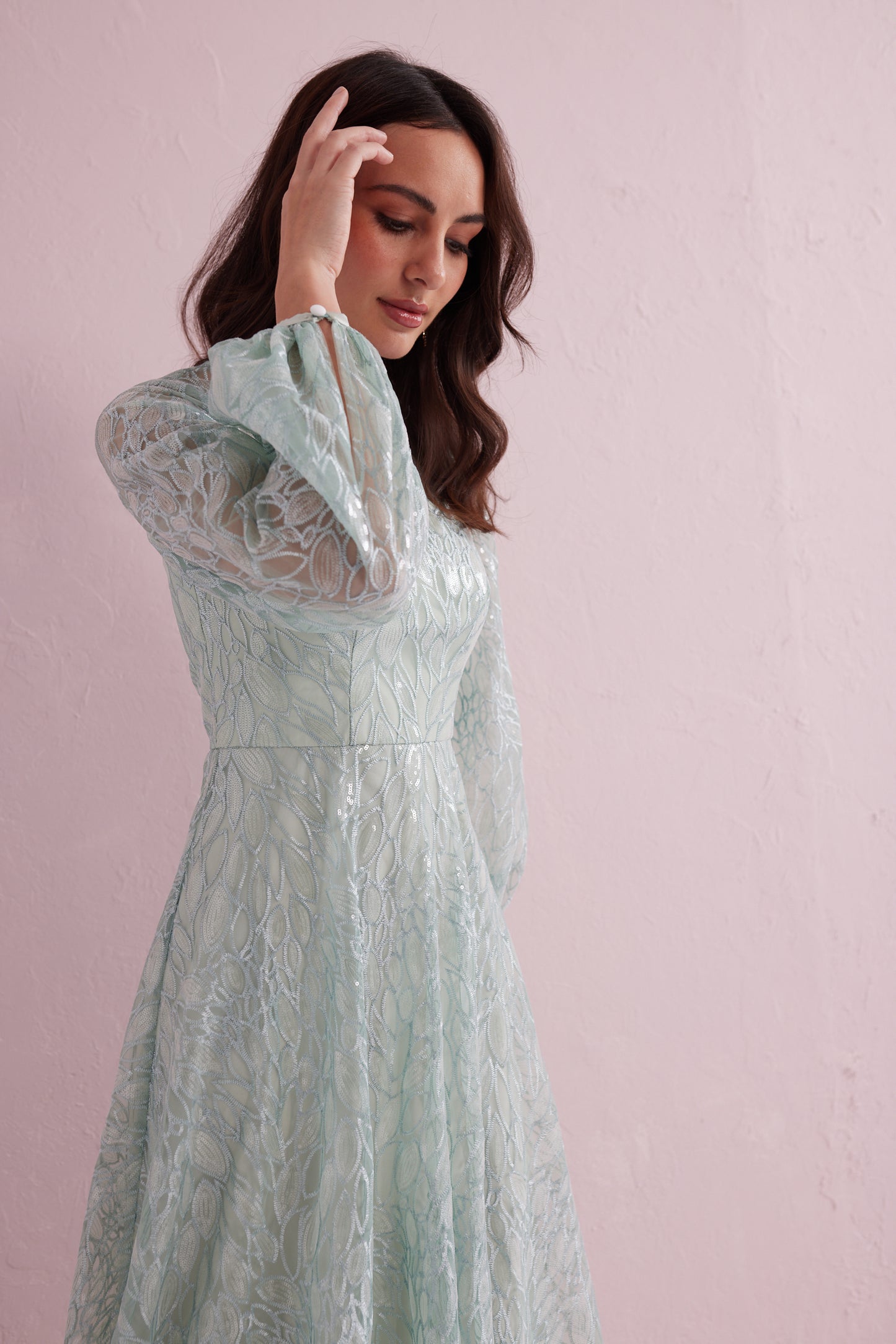 GRACE Mint Sequin and Embroidered Prom Dress. Exclusively from Samantha Jane Boutique.