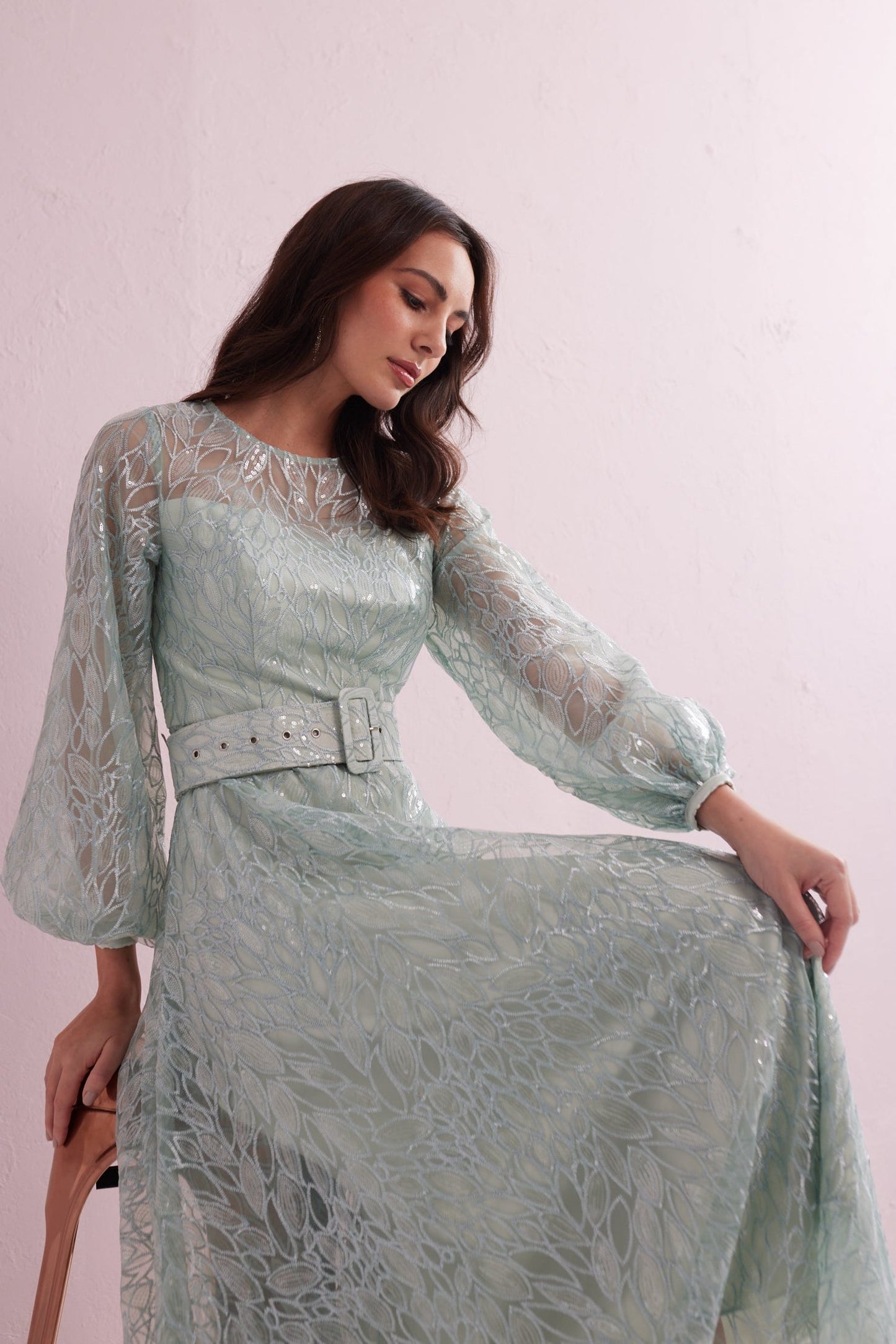 GRACE Mint Sequin and Embroidered Prom Dress. Exclusively from Samantha Jane Boutique.