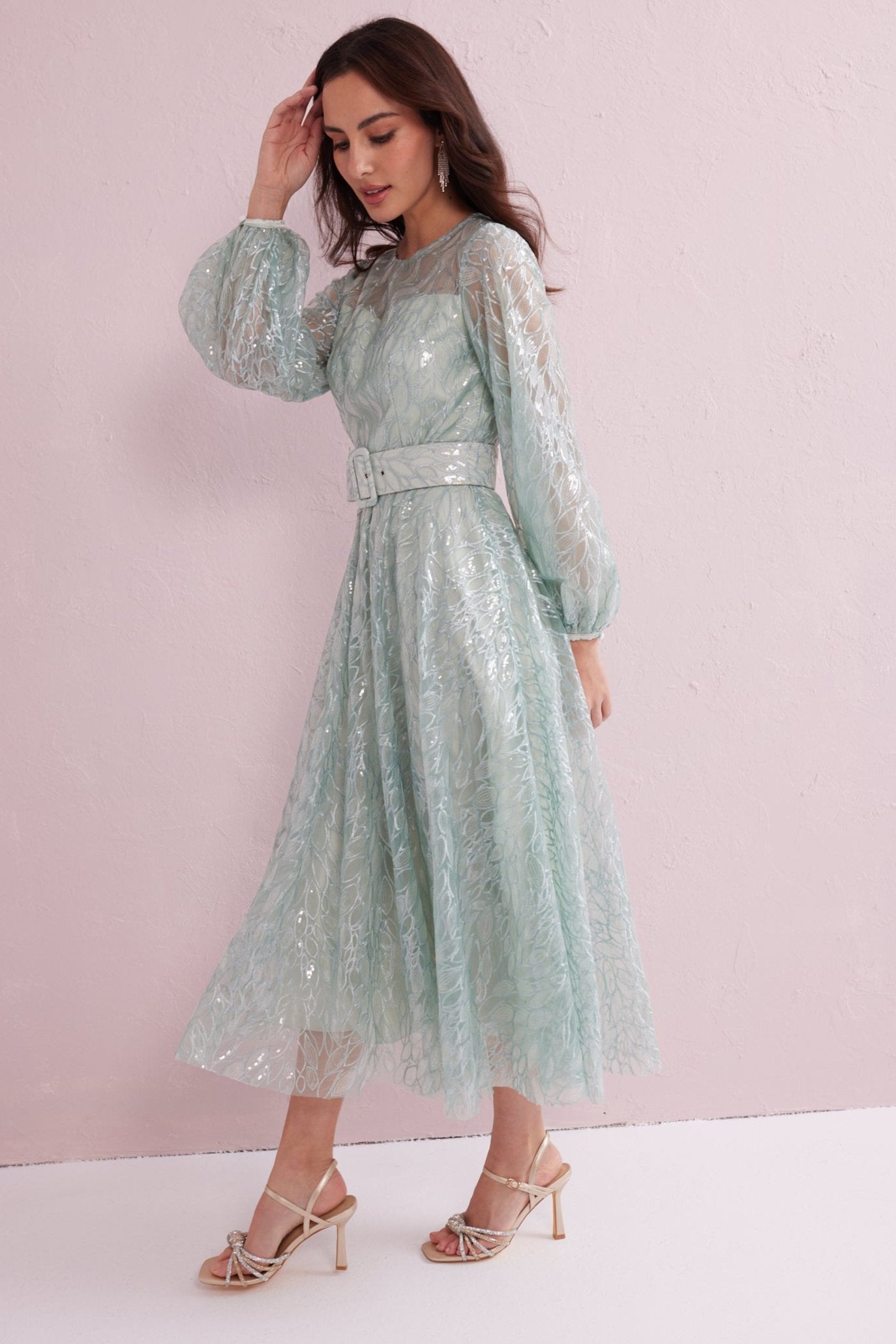 GRACE Mint Sequin and Embroidered Prom Dress. Exclusively from Samantha Jane Boutique.
