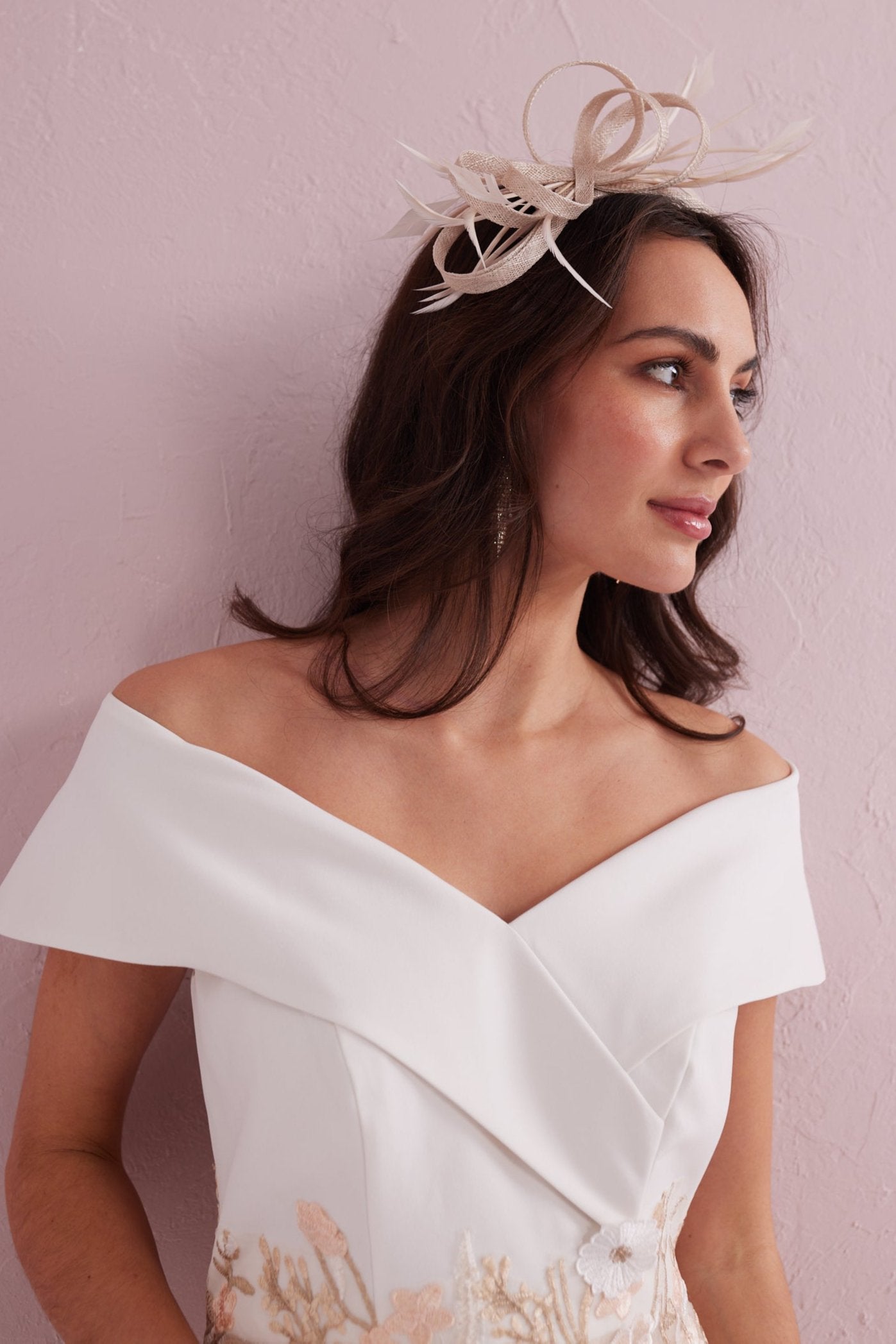 MYA Champagne Fascinator. Exclusive to Samantha Jane Boutique