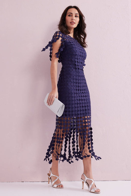 SAMMI Navy Fringed Dress. Exclusively from Samantha Jane Boutique.