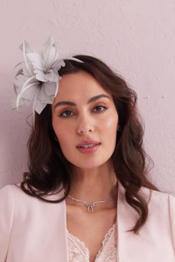 CORDELIA Silver Grey Fascinator from Samantha Jane Boutique